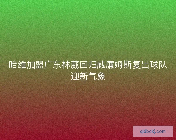 哈维加盟广东林葳回归威廉姆斯复出球队迎新气象